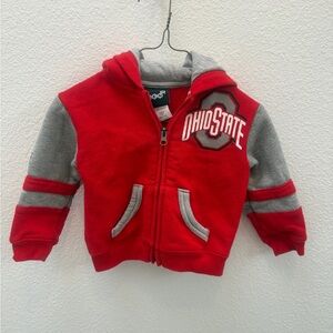 Ohio State Kids Toddler size 18 months Red and Gray zip up hoodie